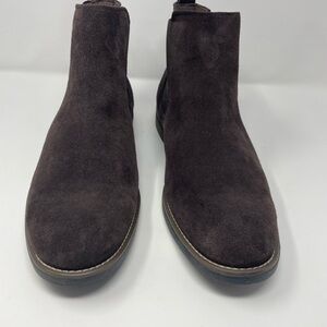 Bruno Marc Mens Size 15 Brown Suede Slide On Low Heel Chelsea Ankle Boots